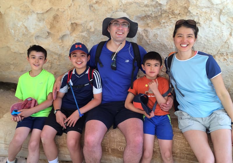 Dr. Lam-Gershony with her husband and their three boys on a family outing